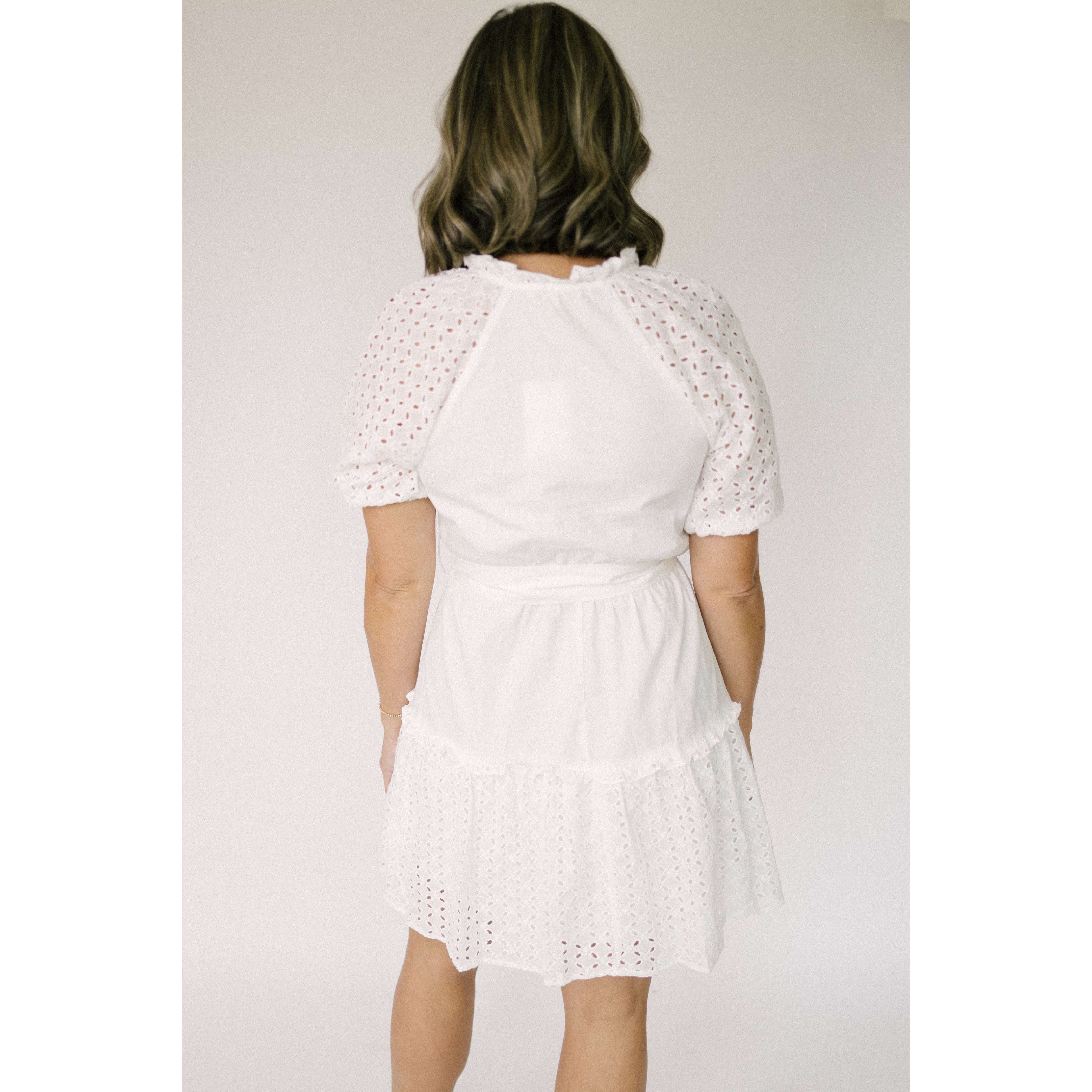 The Luna White Eyelet Dress, M / White The Luna White Eyelet Dress, M / White