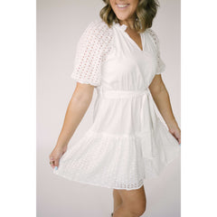 8.28 Boutique:8.28 Boutique,The Luna White Eyelet Dress,Dresses