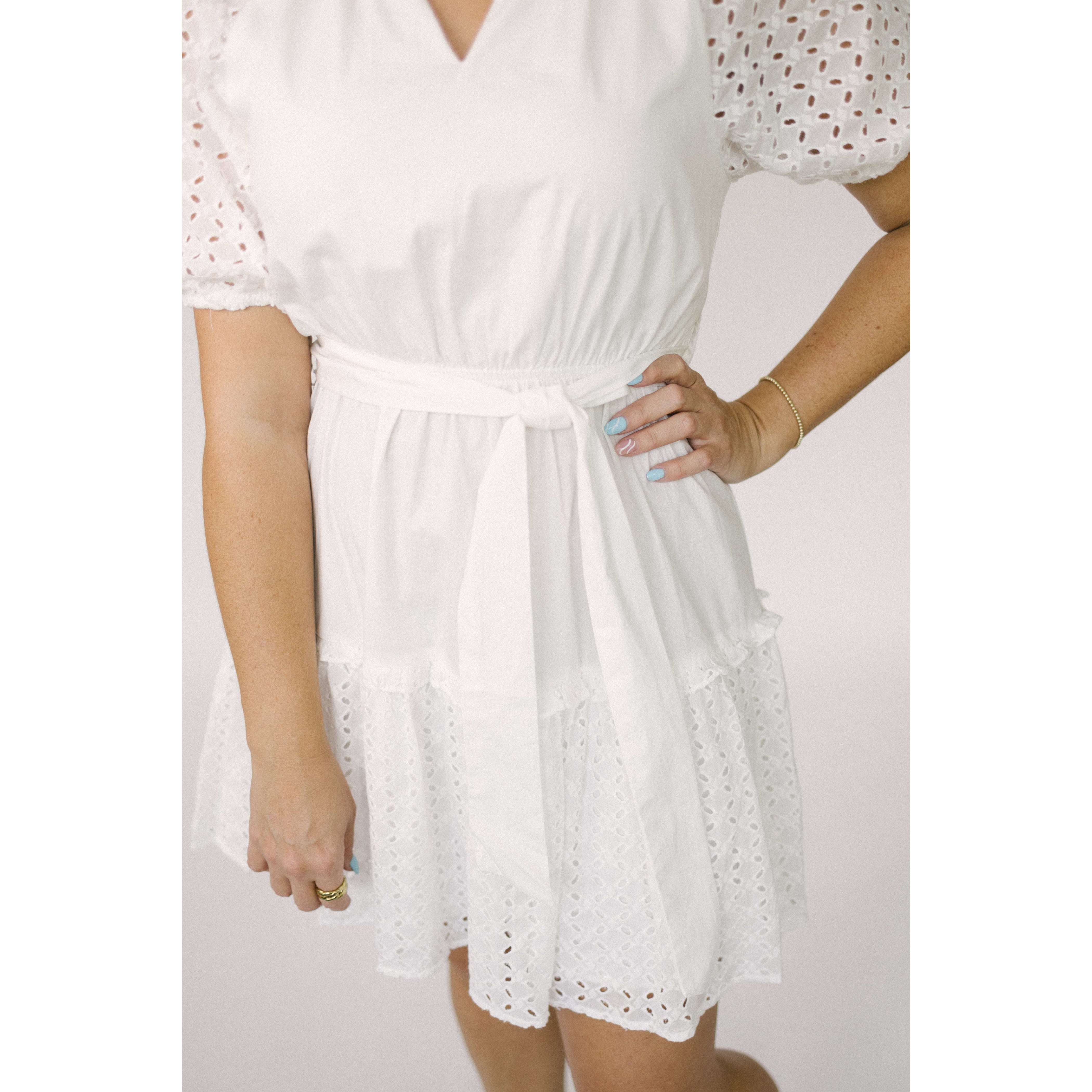 The Luna White Eyelet Dress, M / White The Luna White Eyelet Dress, M / White