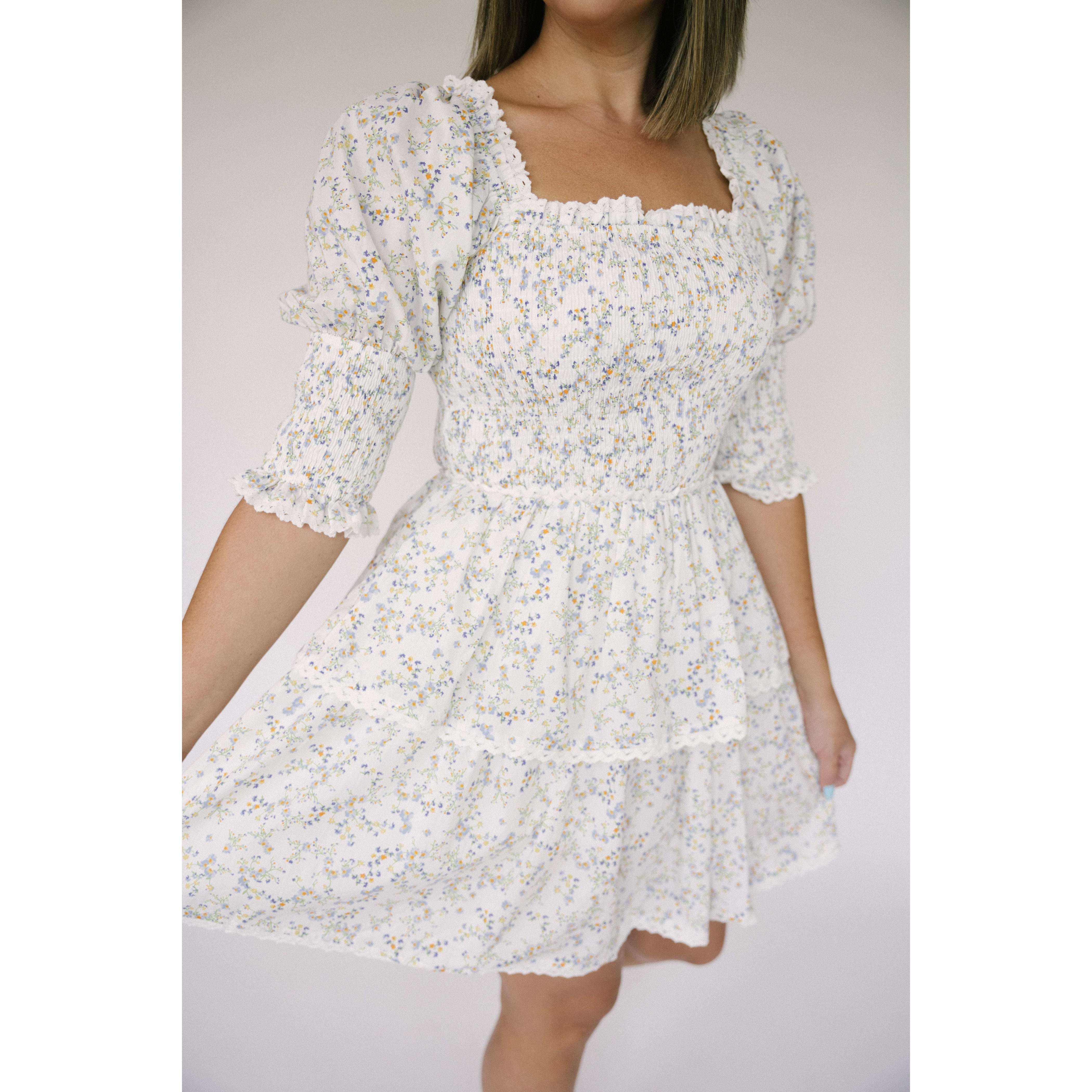 8.28 Boutique:Free the Roses,Free the Roses Floral Print Mini Dress,Dresses