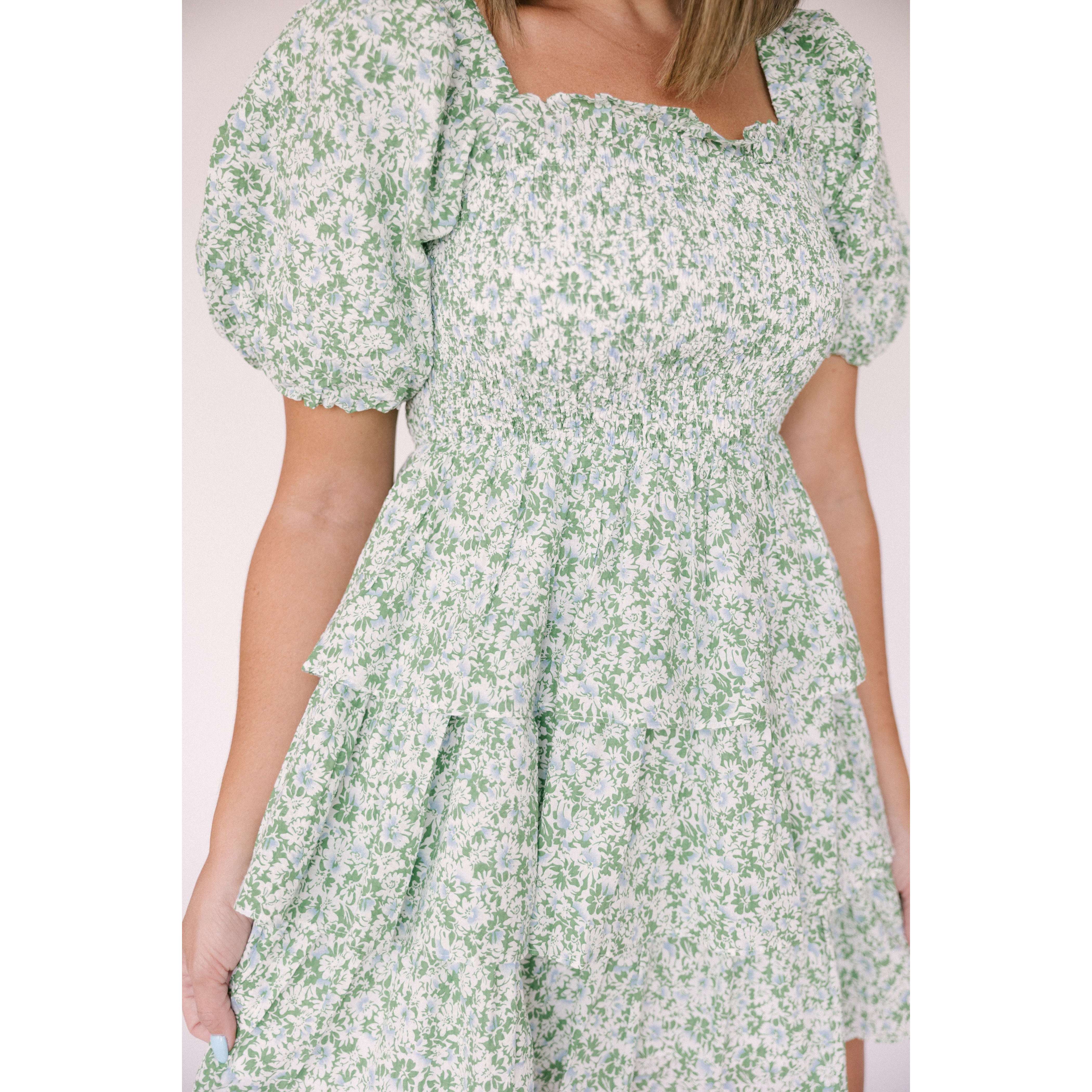 8.28 Boutique:English Factory,English Factory Floral Linen Smocked Top Dress,Dresses