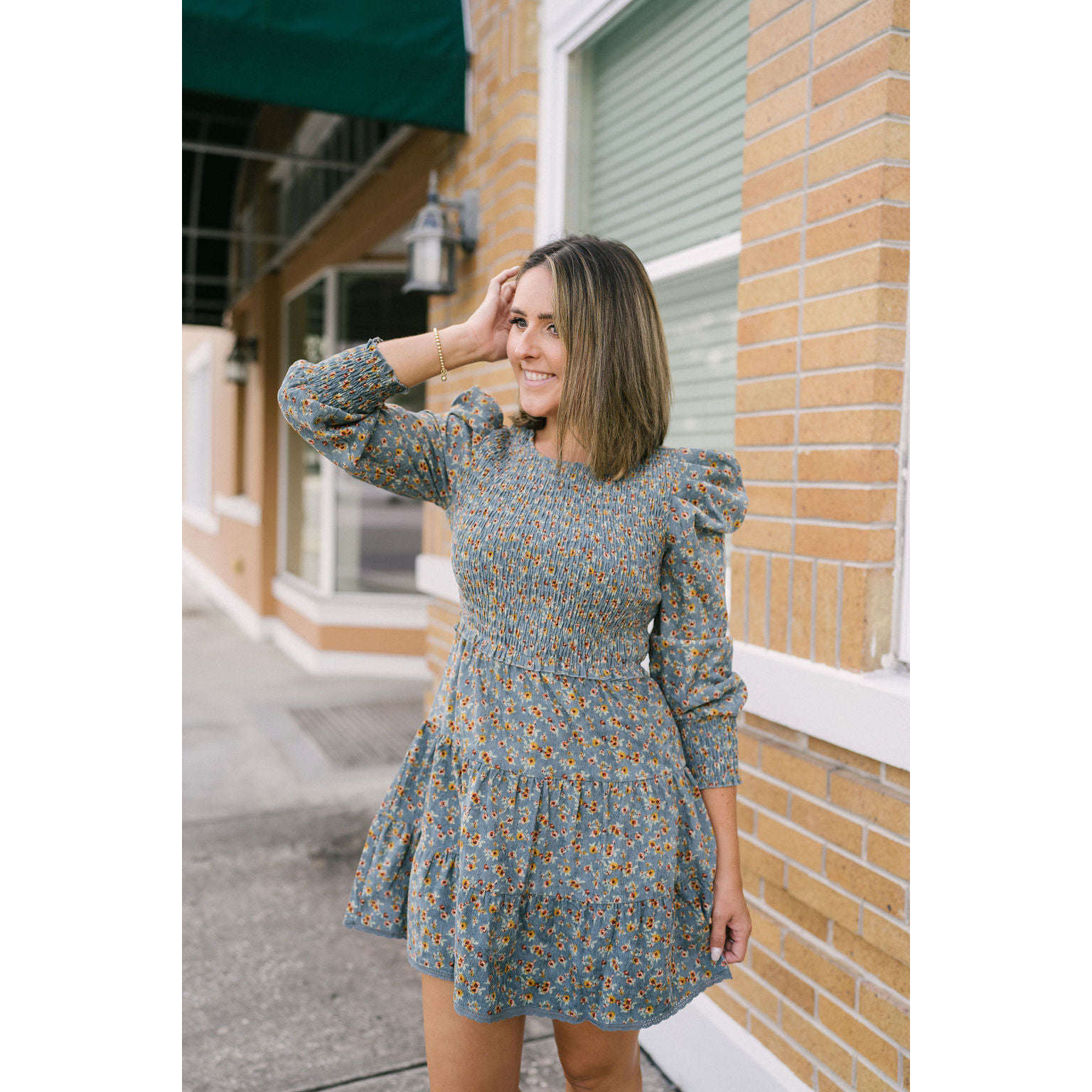 ALIGNE Gabriella Long-sleeve Zip-front Corduroy Midi Dress In Brown | UK