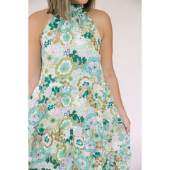 8.28 Boutique:Jade Melody Tam,Jade Melody Tam Floral Tiered Halter Dress,Dresses