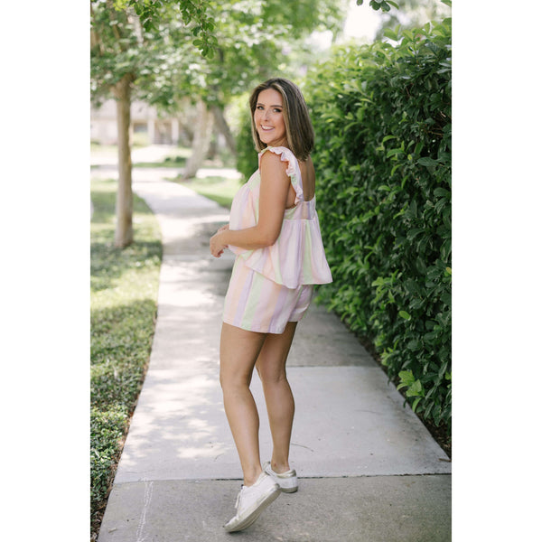 8.28 Boutique:Karlie Clothes,Karlie Clothes Rainbow Smocked Waist Shorts,Shorts
