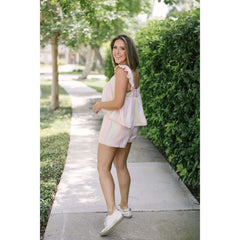 8.28 Boutique:Karlie Clothes,Karlie Clothes Rainbow Smocked Waist Shorts,Shorts