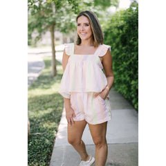 8.28 Boutique:Karlie Clothes,Karlie Clothes Rainbow Ruffle Tank,Shirts & Tops