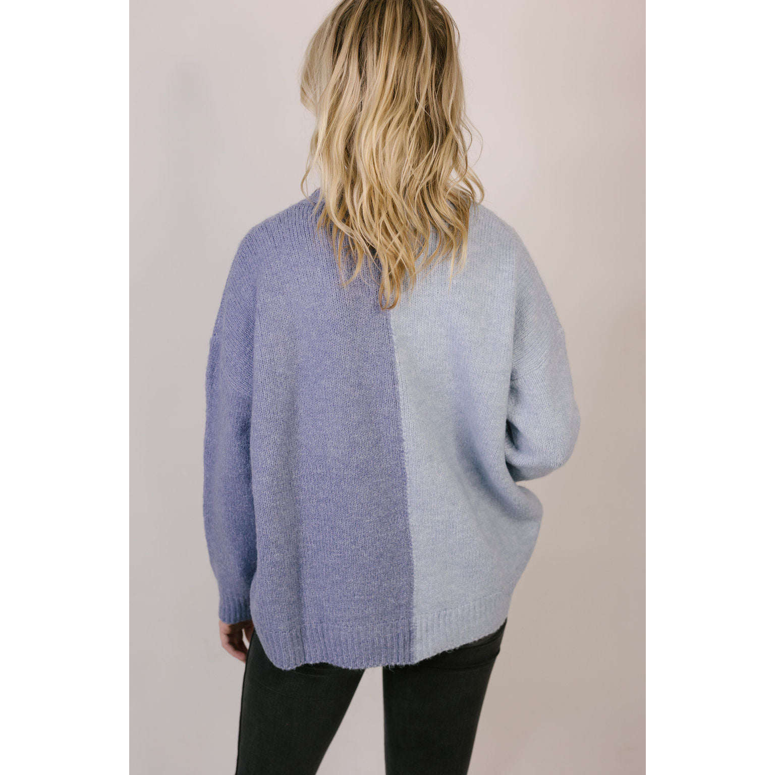 8.28 Boutique:8.28 Boutique,The Everett Color Block Sweater in Blue,Sweaters