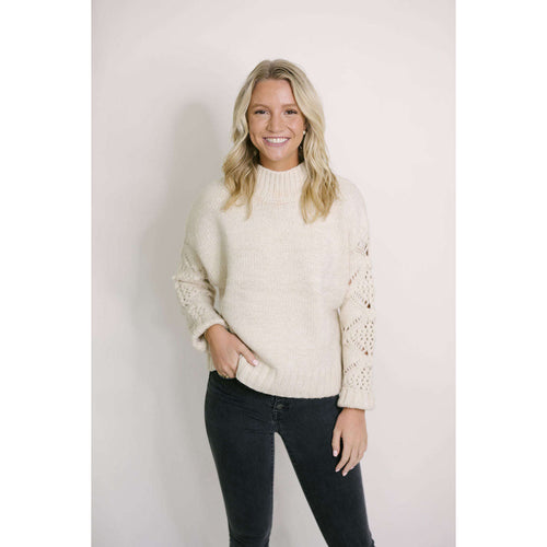 8.28 Boutique:8.28 Boutique,The Heather Mock Neck Sweater,Sweaters
