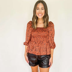 8.28 Boutique:Buddy Love,Buddy Love Gwendolyn Cognac Top,Tops