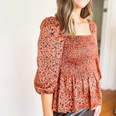8.28 Boutique:Buddy Love,Buddy Love Gwendolyn Cognac Top,Tops