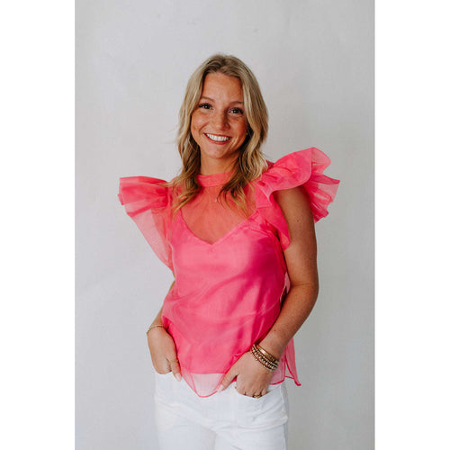 8.28 Boutique:Buddy Love,Buddy Love Kaycee Hot Pink Top,Tops