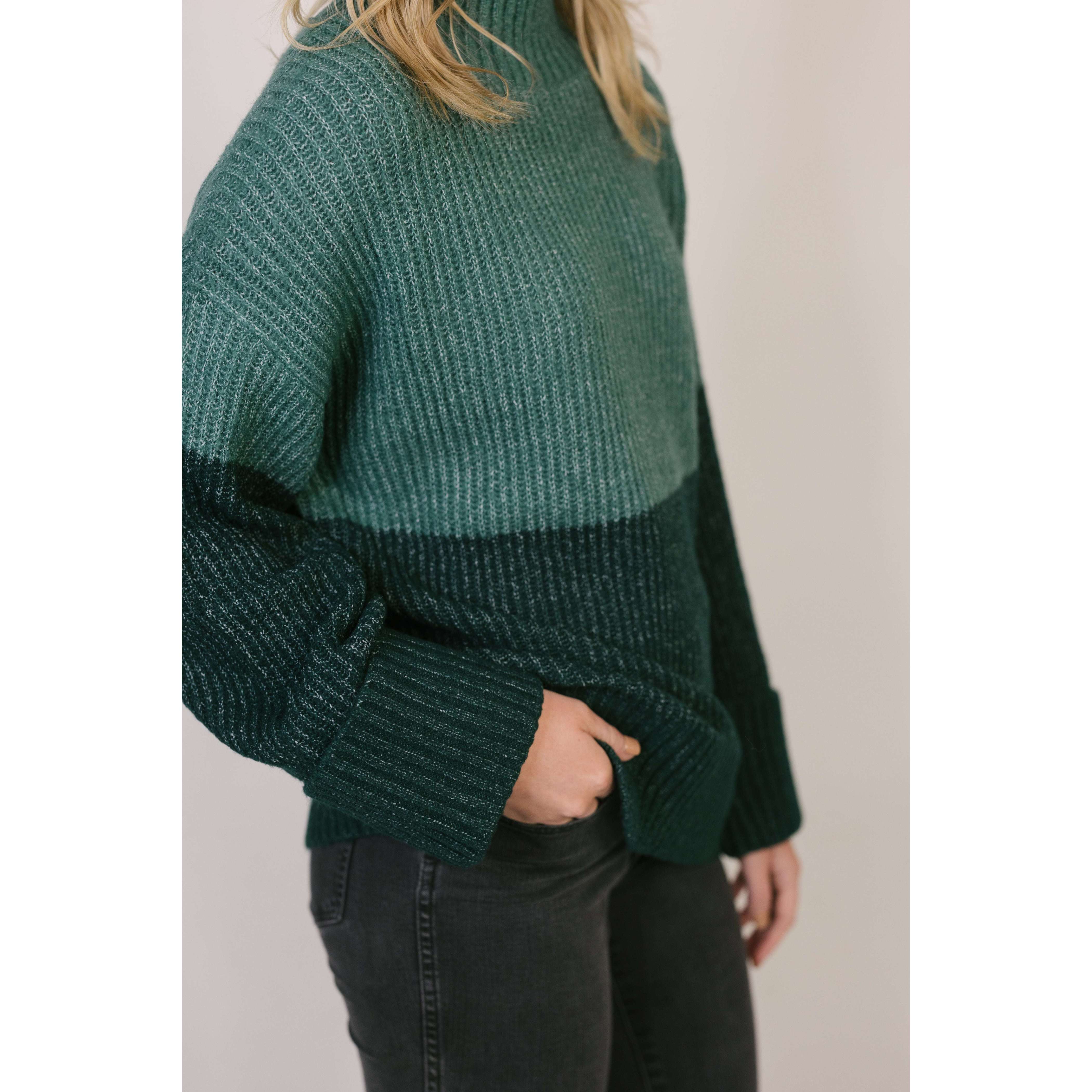 8.28 Boutique:Z-Supply,Z-Supply Poppy Striped Sweater in Deep Green,Sweaters