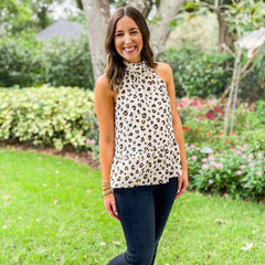 8.28 Boutique:Jade Melody Tam,Jade by Melody Tam Leopard Halter Top,Tops