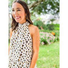 8.28 Boutique:Jade Melody Tam,Jade by Melody Tam Leopard Halter Top,Tops