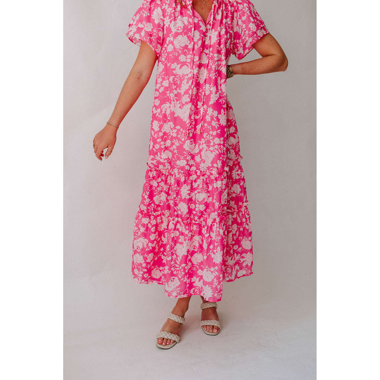 8.28 Boutique:J.Marie Collections,J.Marie Collections Fleur Ruffle Sleeve Midi Dress,Dress