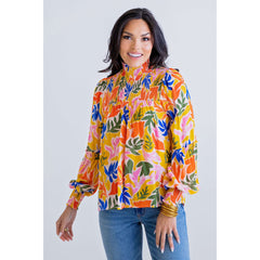 8.28 Boutique:Karlie Clothes,Karlie Clothes Tropical Smocked Neck Top,Shirts & Tops