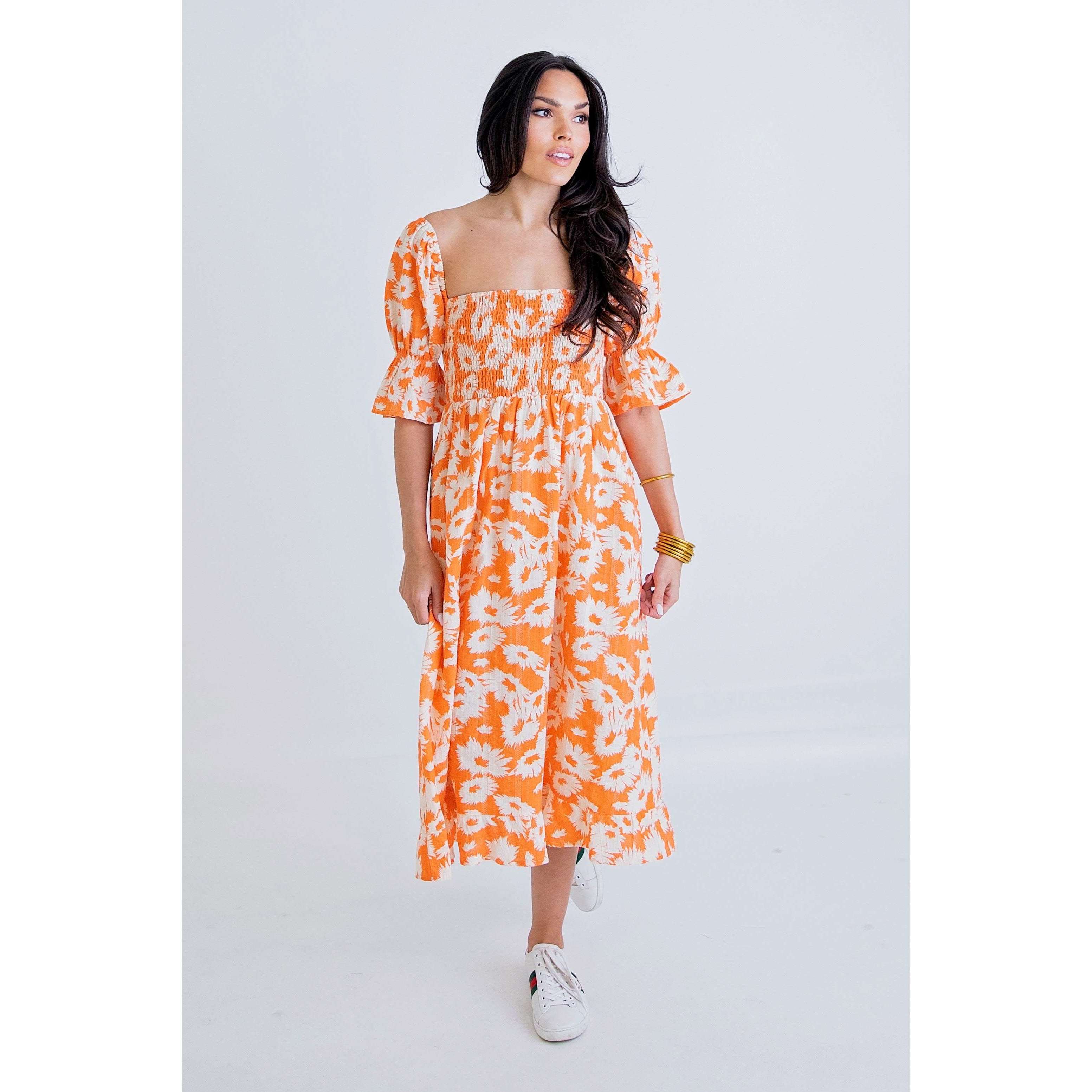 8.28 Boutique:Karlie Clothes,Karlie Clothes Orange Blossom Midi Dress,Dresses