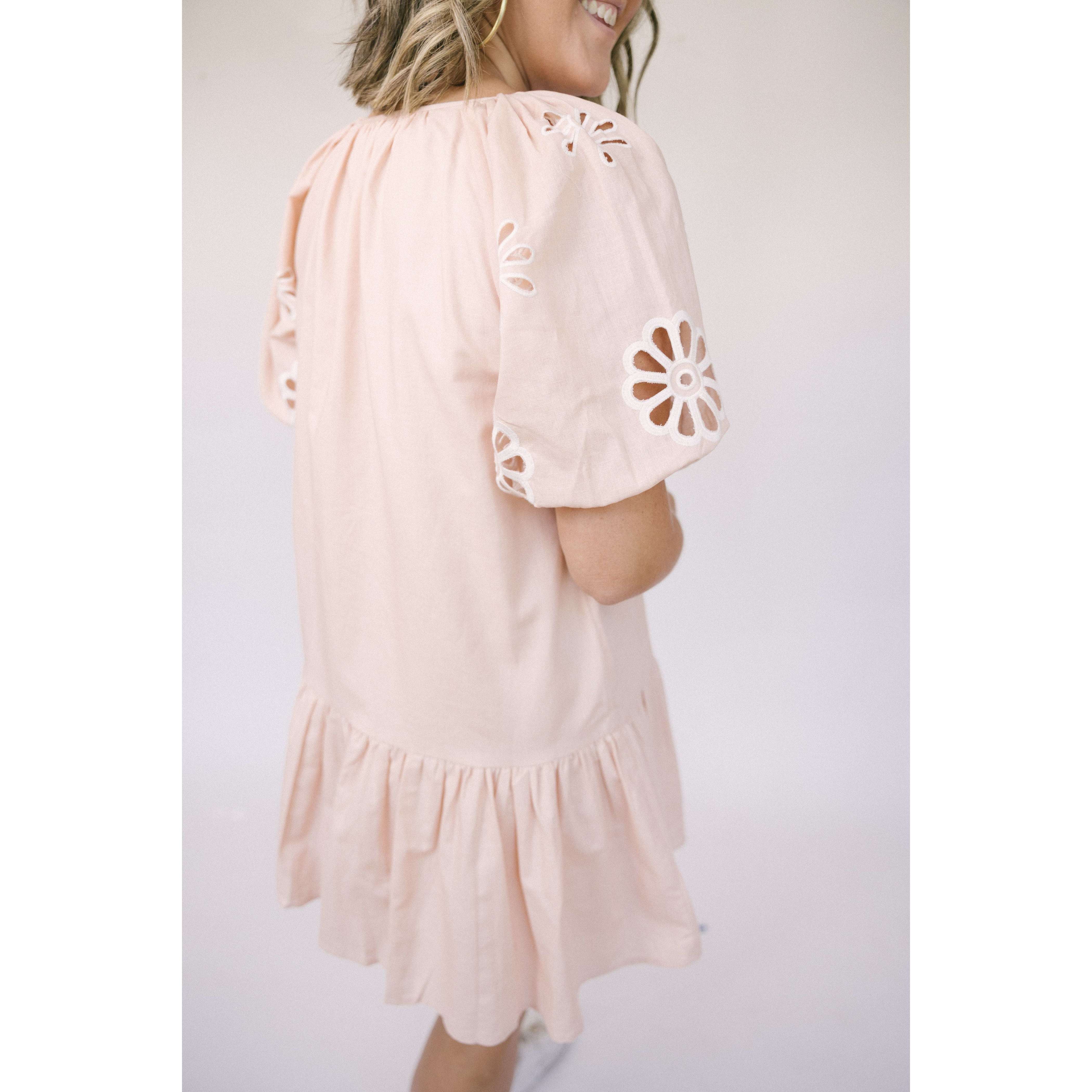 8.28 Boutique:Karlie Clothes,Karlie Clothes Embroidered Sleeve Linen Dress,Dresses