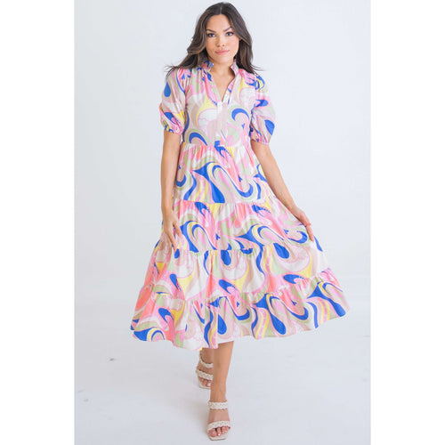 8.28 Boutique:Karlie Clothes,Karlie Clothes Abstract Swirl Tiered Dress,Dress