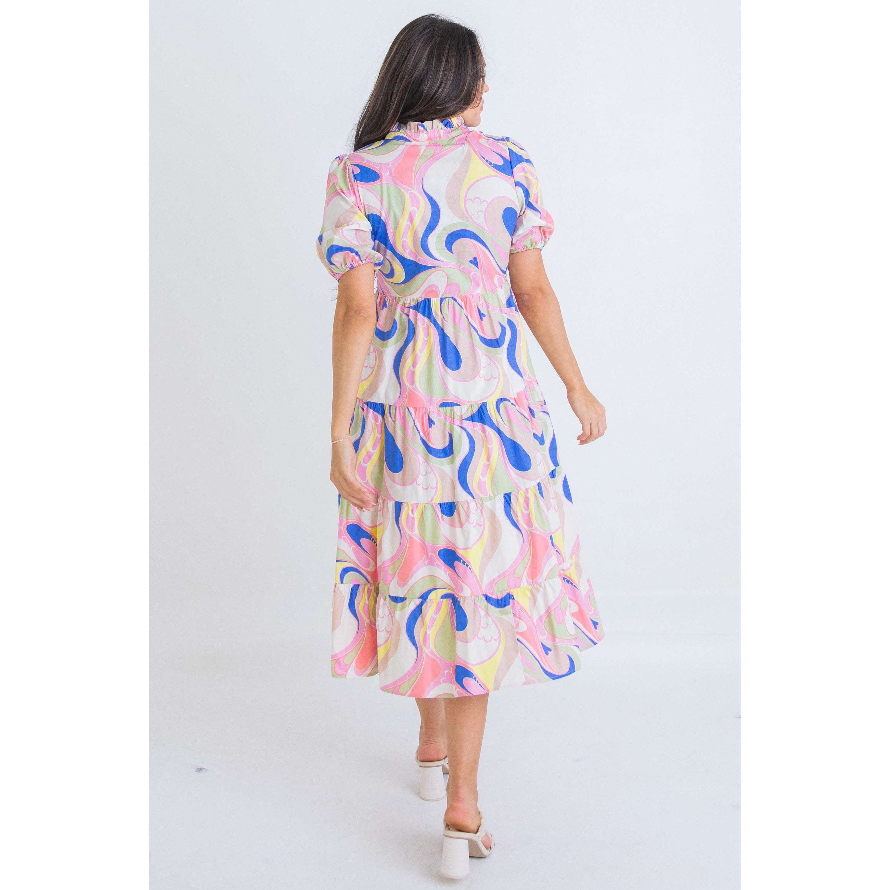 8.28 Boutique:Karlie Clothes,Karlie Clothes Abstract Swirl Tiered Dress,Dress
