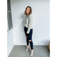 8.28 Boutique:Sadie & Sage,Sadie & Sage Kari Furry Sweater in Silver,Sweaters