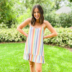 8.28 Boutique:Self Contrast,Self Contrast Summer Rainbow Dress,Dress