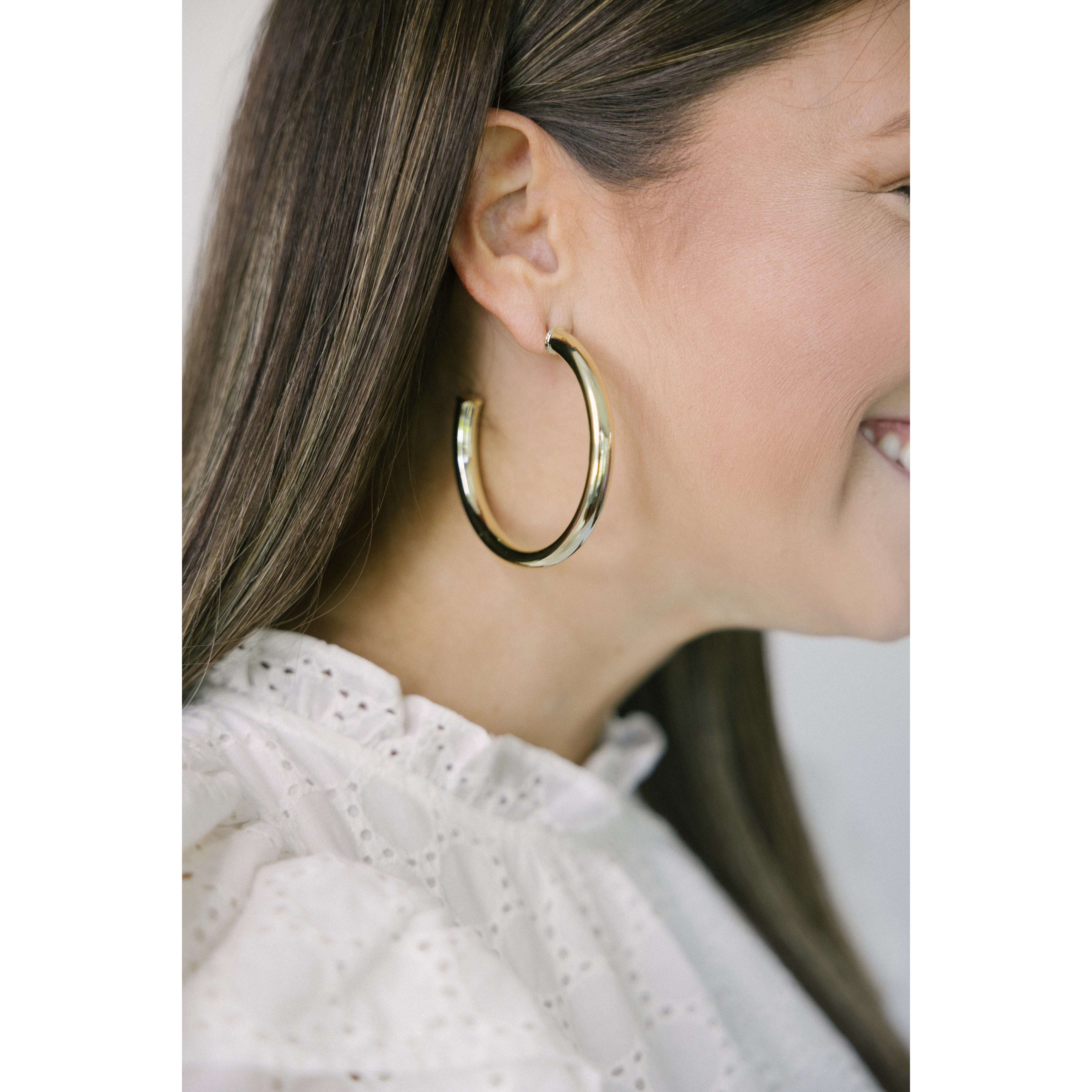 8.28 Boutique:Sheila Fajl,Sheila Fajl Arlene Hoop Earrings 18K Gold Plated,Earrings