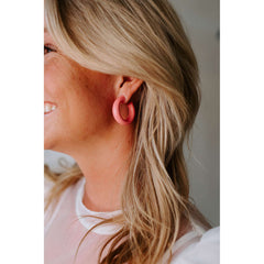 8.28 Boutique:Sheila Fajl,Sheila Fajl Painted Pink Small Chantal Hoops,Earrings