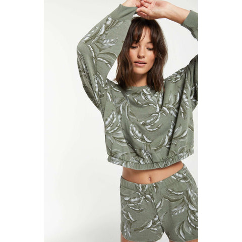 Buddy Love Avril Olive Snakeskin Top