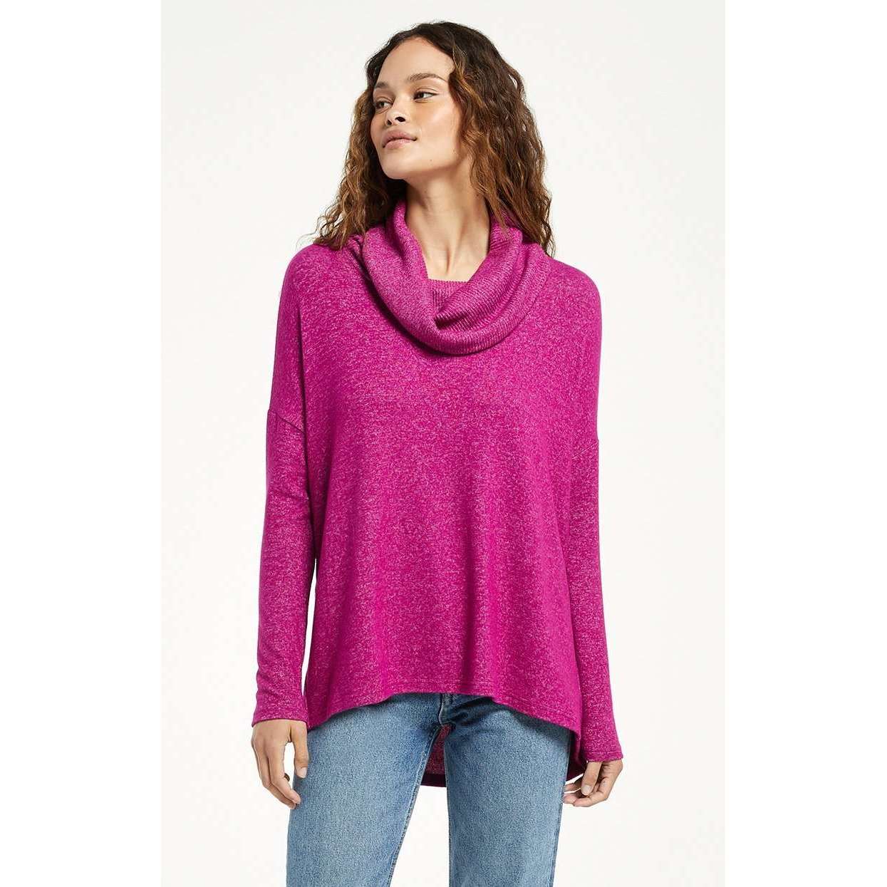 8.28 Boutique:Z-Supply,Z-Supply Melysa Cowl Neck Top in Jewel Pink,Shirts & Tops