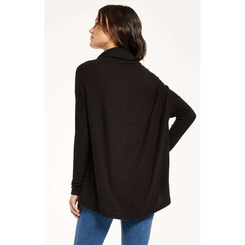 8.28 Boutique:Z-Supply,Z-Supply Melysa Marled Cowl Neck Top in Black,Shirts & Tops